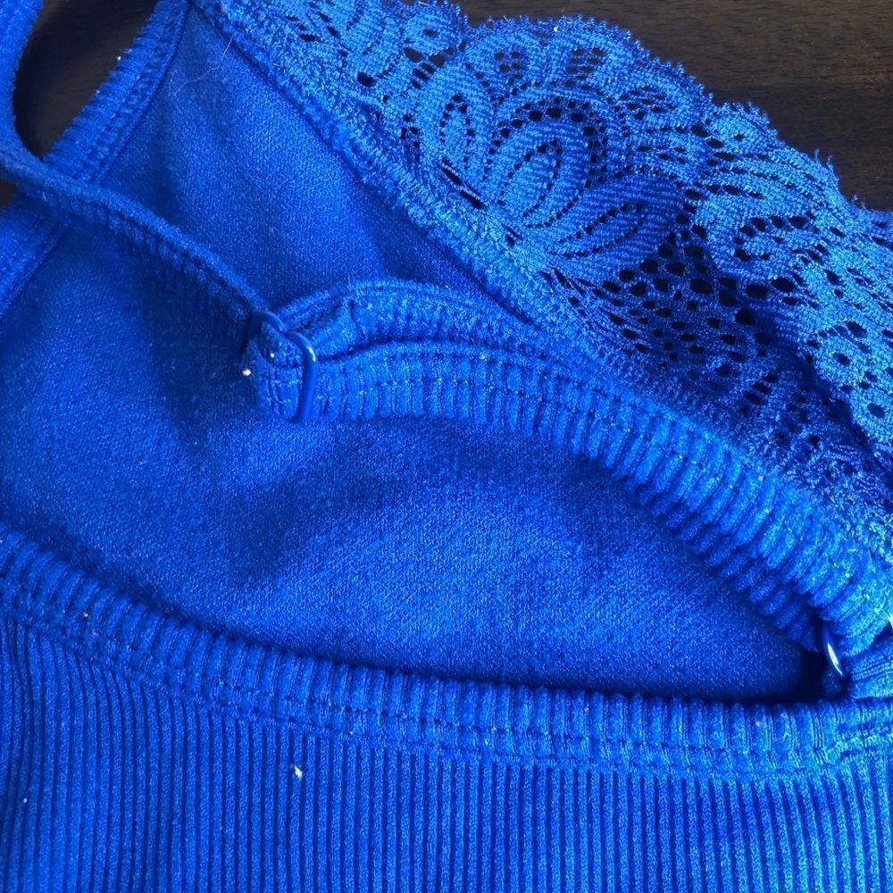 Auden royal blue lace top adjustable strap bralette, size medium - Picture 8 of 8